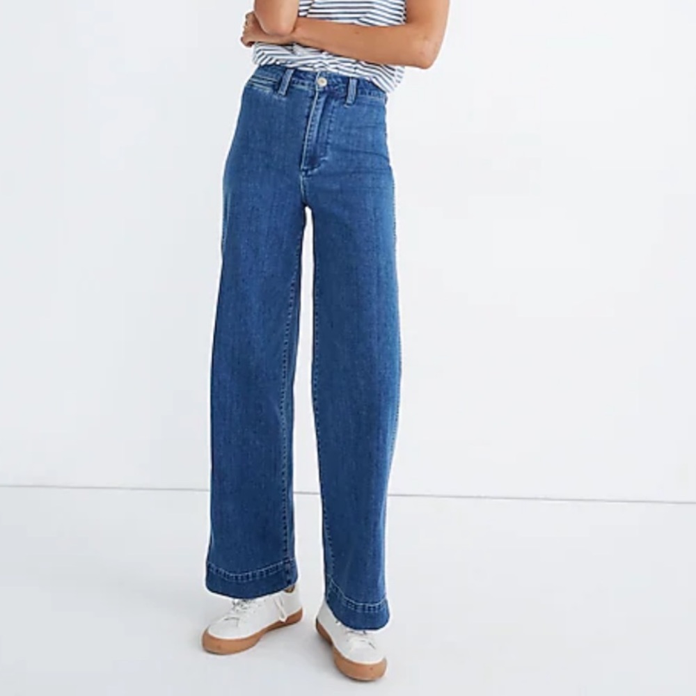 Madewell High-Rise Wide-Leg Jeans Slim Emmett full length in midland wash